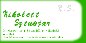 nikolett sztupjar business card